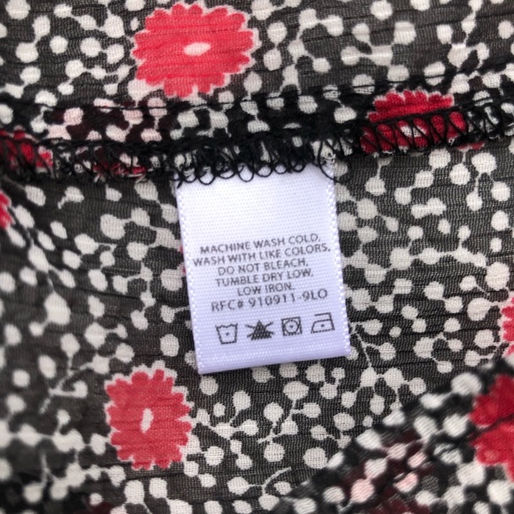 Floral tunic top size XXL red black white NWT 3/4 sleeve - Picture 8 of 13